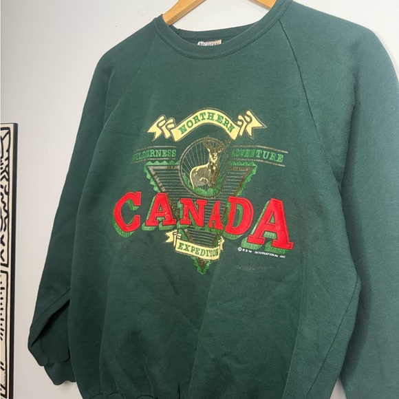 Vintage Green Canada Expedition Sweater 1990’s Large - Picture 3 of 5